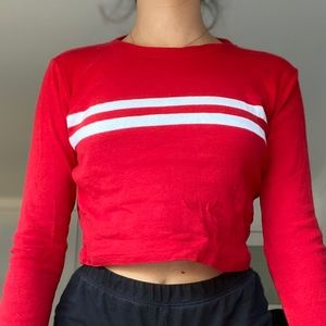 Brandy Melville red long sleeve shirt